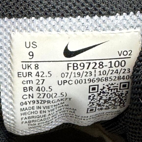 Nike Force Trout Baseball Cleats Shoes Mens 9 White Black Fastflex FB9728-100 - Picture 9 of 10